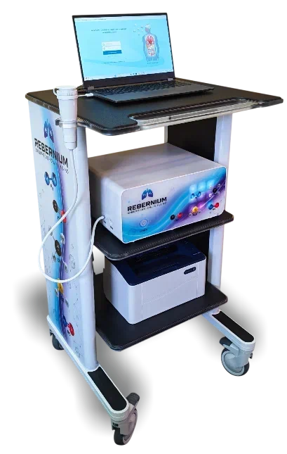 Rebernium Breath Lab на фирменной мобильной стойке